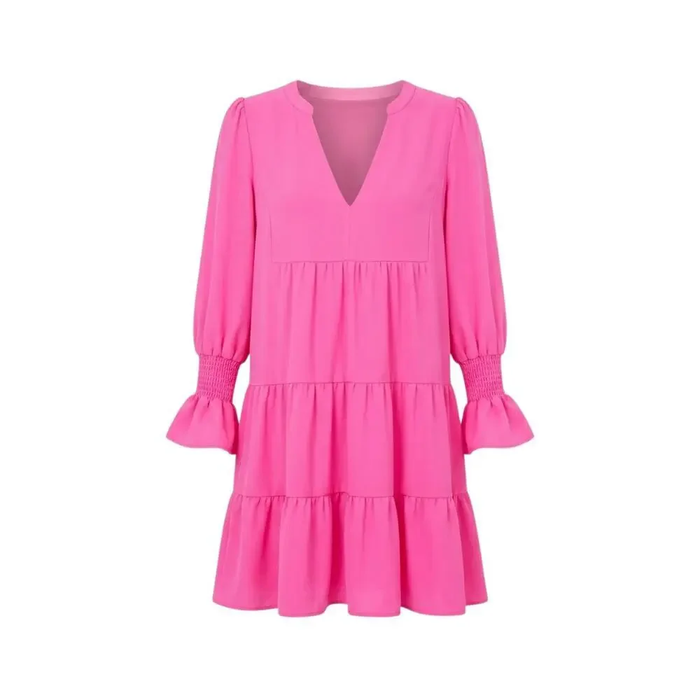 POMANDER PLACE Electric Pink Crepe Kenzo Dress Size XS NWT Retail $128